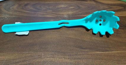 Premium XL Silicone Pasta Fork, High Heat Resistant to 600°F, Hygienic One Piece Design, Spaghetti Strainer & Server Spoon